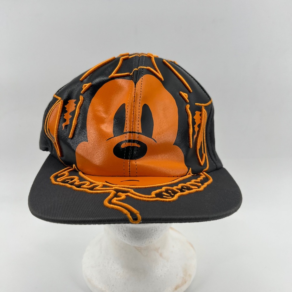 Disney Parks Mickey Mouse Adult Hat Cap Orange Black Embroidered Adjustable‎